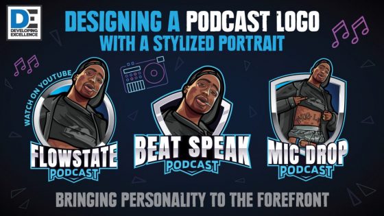 How to Design a Podcast Logo with a Stylized Portrait