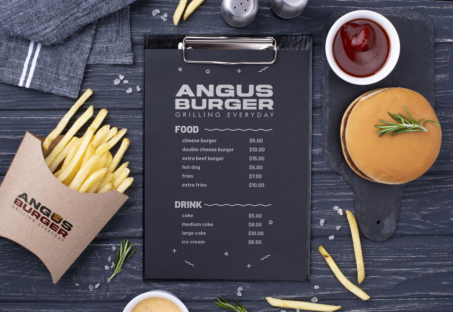 Angus Burger Menu