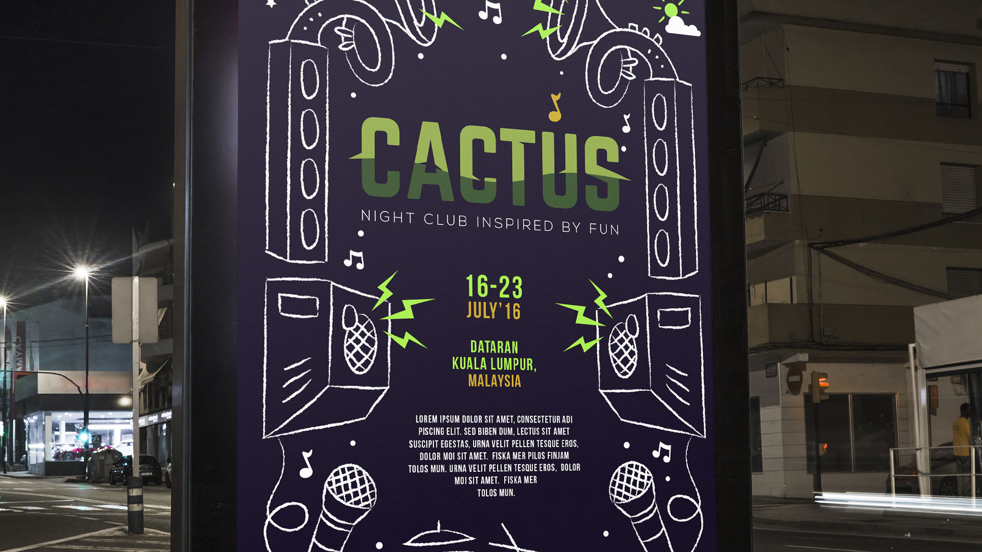 Cactus night club lightbox