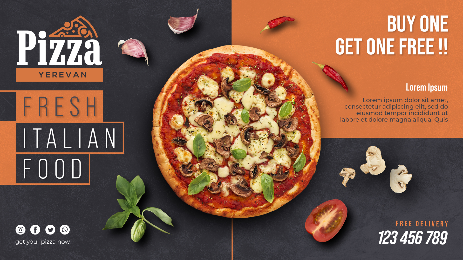 Pizza Yerevan promo flyer