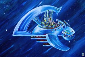 Two Cities In Space closeup