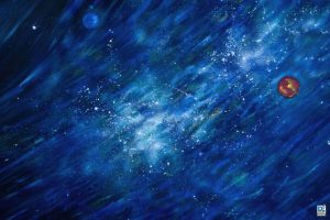 Two Cities In Space closeup