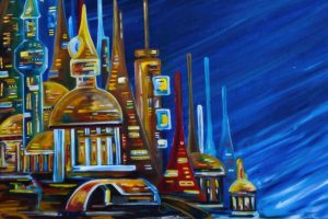 Two Cities In Space closeup