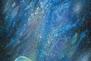 Three Planets and a Galaxy - A fast experiment, completed in roughly 30 minutes while exploring a new technique. Three Planets and a Galaxy - A fast experiment, completed in roughly 30 minutes while exploring a new technique.