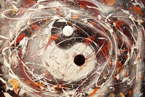 Yin and Yang on Canvas Depicting the origins of Yin and Yang on canvas with oil and acrylic.