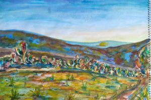 Sunset After a Ride - On the way back from the hills by bike, I paused to capture the road home in a quick sketch. Sunset After a Ride - On the way back from the hills by bike, I paused to capture the road home in a quick sketch.